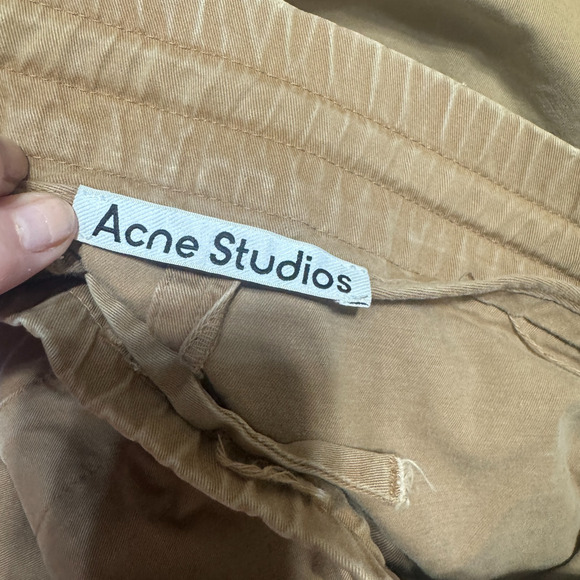Acne Studios Shorts Mens US 34/S Tan Khaki Casual Pockets Drawstring elastic - Picture 3 of 4